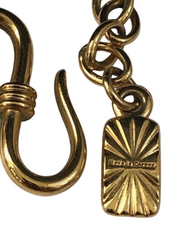 yves saint laurent ysl gold heart statement necklace c. 1980s w/box