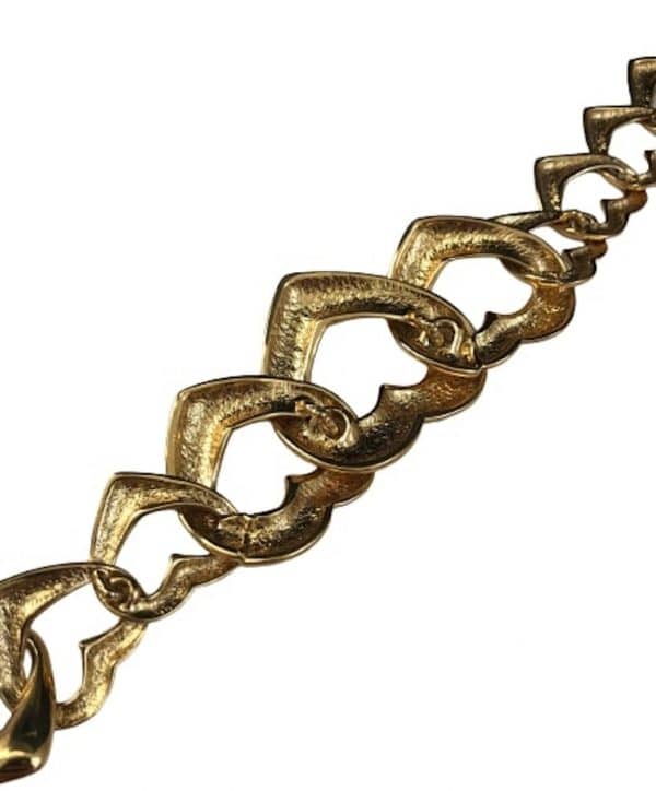 yves saint laurent ysl gold heart statement necklace c. 1980s w/box