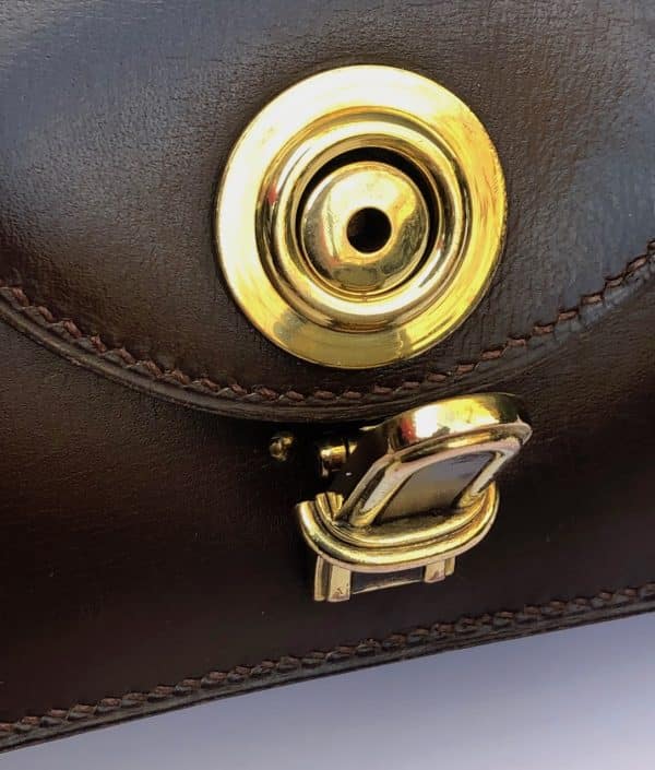 hermÈs vintage chocolate brown bag box leather 1968 constance style w/box