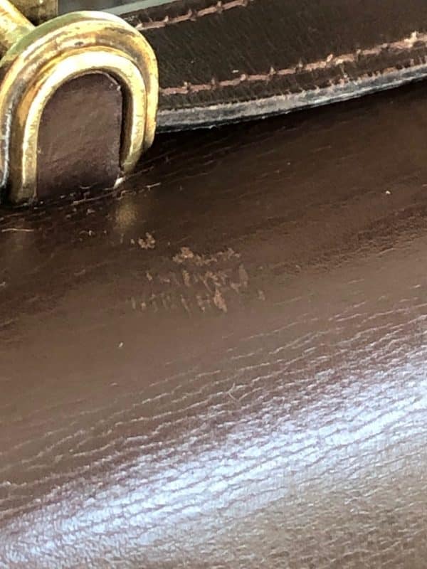 hermÈs vintage chocolate brown bag box leather 1968 constance style w/box