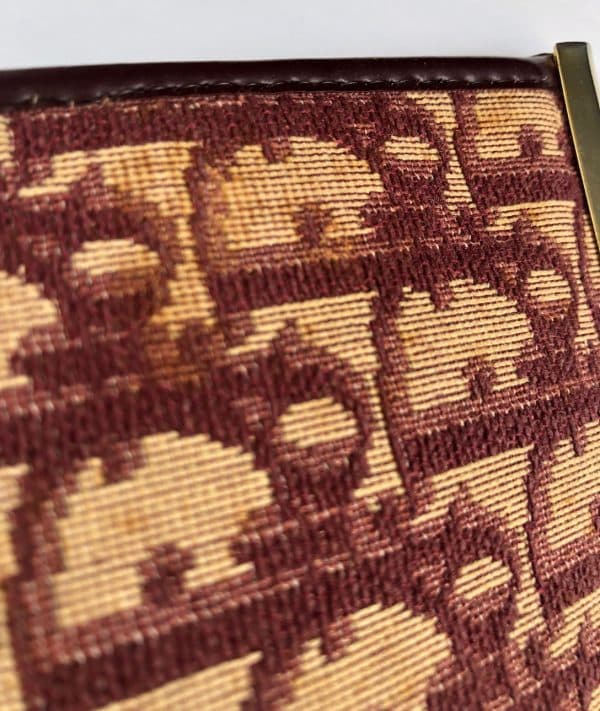 christian dior vintage clutch pouch cd monogram oblique bag red bordeaux c.1970s