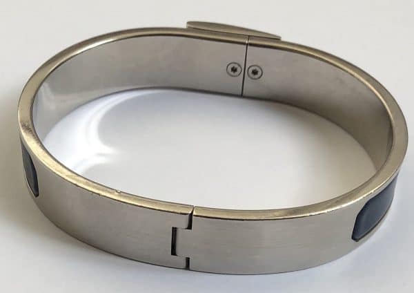 hermÈs jet bangle bracelet palladium clic h blue c.2000