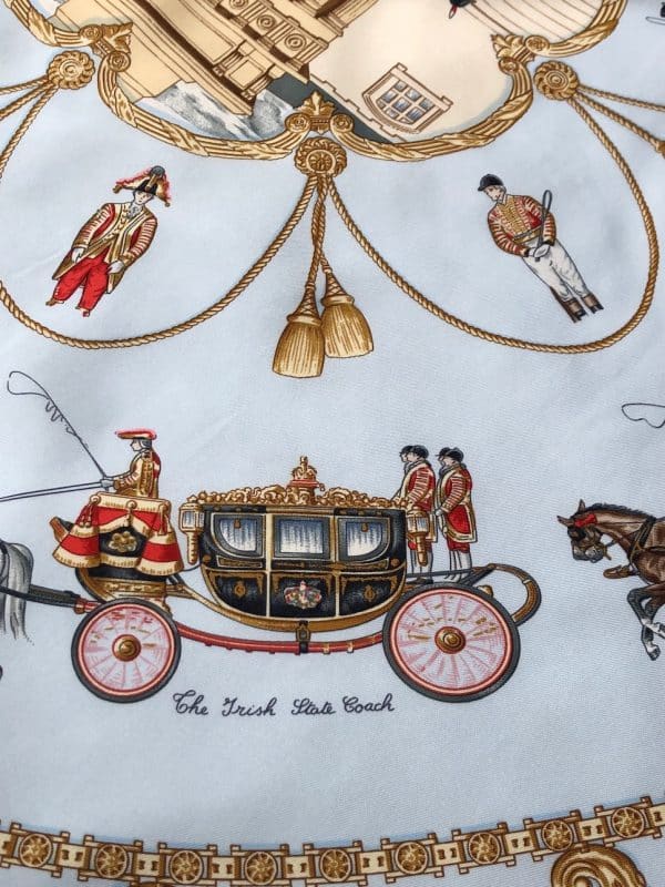 hermÈs vintage silk scarf collector royal mews buckingham palace by jean de fougerolle 1994 w/box