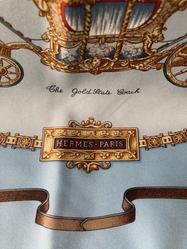 hermÈs vintage silk scarf collector royal mews buckingham palace by jean de fougerolle 1994 w/box