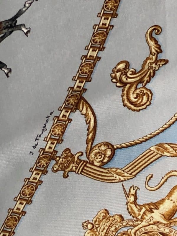 hermÈs vintage silk scarf collector royal mews buckingham palace by jean de fougerolle 1994 w/box