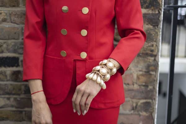 chanel vintage double cuff gold pearls bracelet collection 26 by victoire de castellane circa 1980s w/box