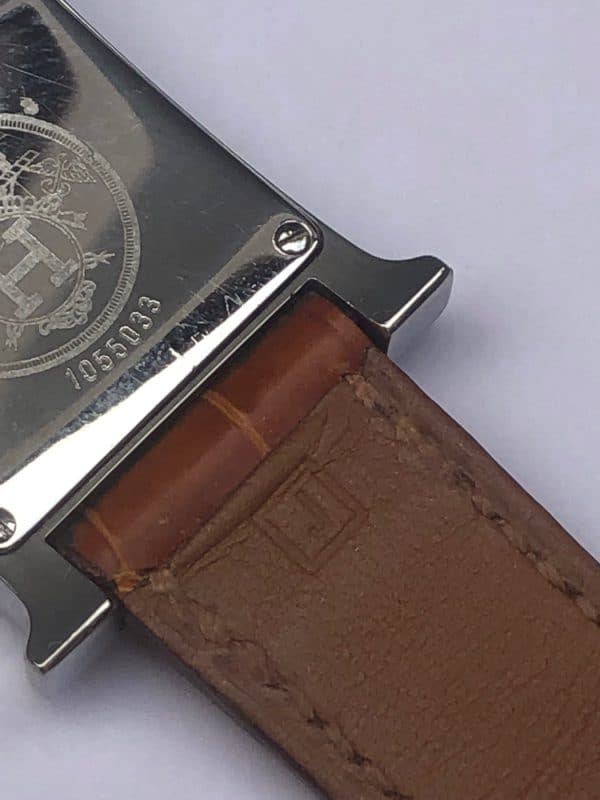 hermÈs paris heure h watch hh1.210 croco bracelet guarantee w/box