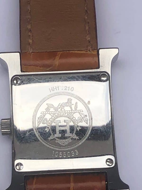 hermÈs paris heure h watch hh1.210 croco bracelet guarantee w/box