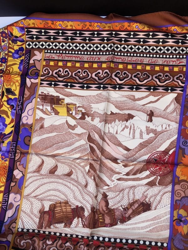 hermÈs silk scarf collector la femme aux semelles de vent by aline honoré 2009 w/box