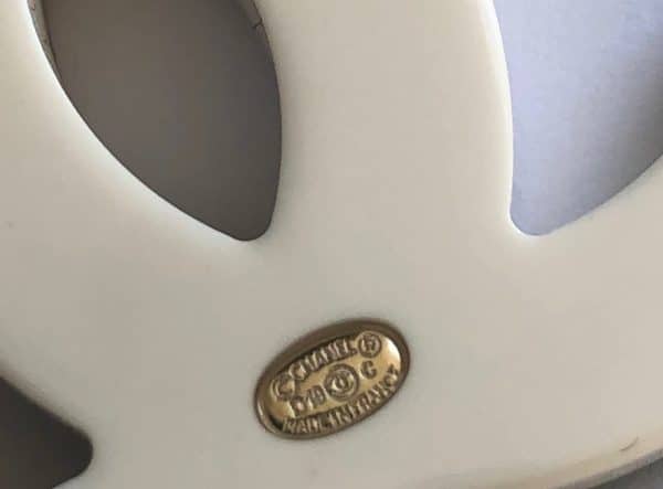 chanel cc logo large brooch lucite multicolour crystals c.2019 w/box