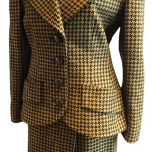 givenchy vintage tweed check suit 2 piece jacket skirt ladies c.1980s