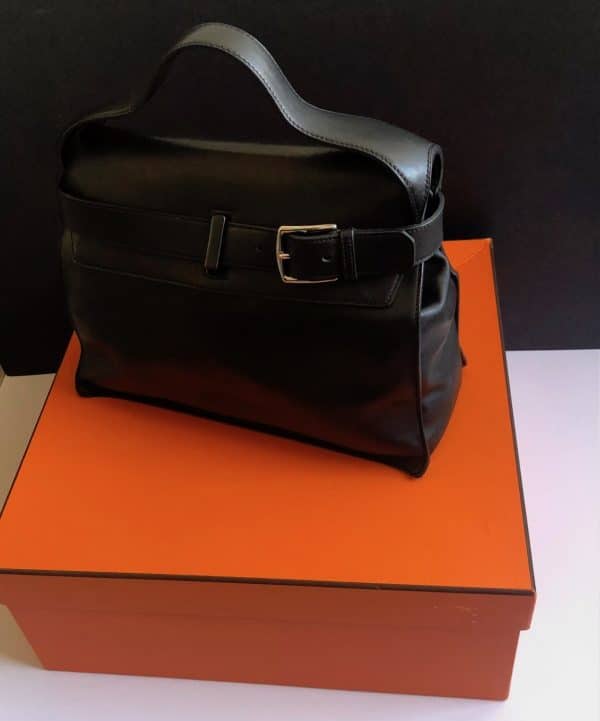 hermÈs 'etribelt' handbag in black leather 2012 w/box