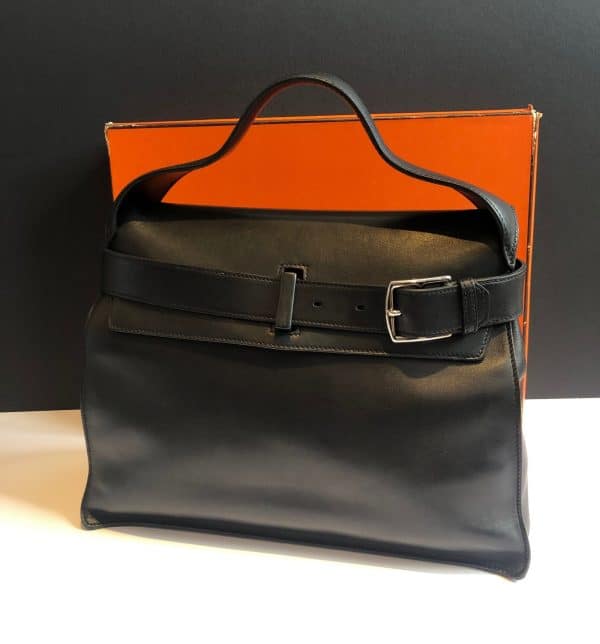 hermÈs 'etribelt' handbag in black leather 2012 w/box