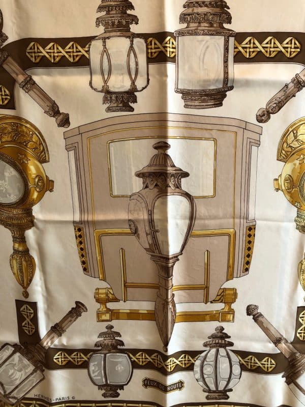 hermÈs silk scarf feux de route rare collector by caty latham 1971 w/box