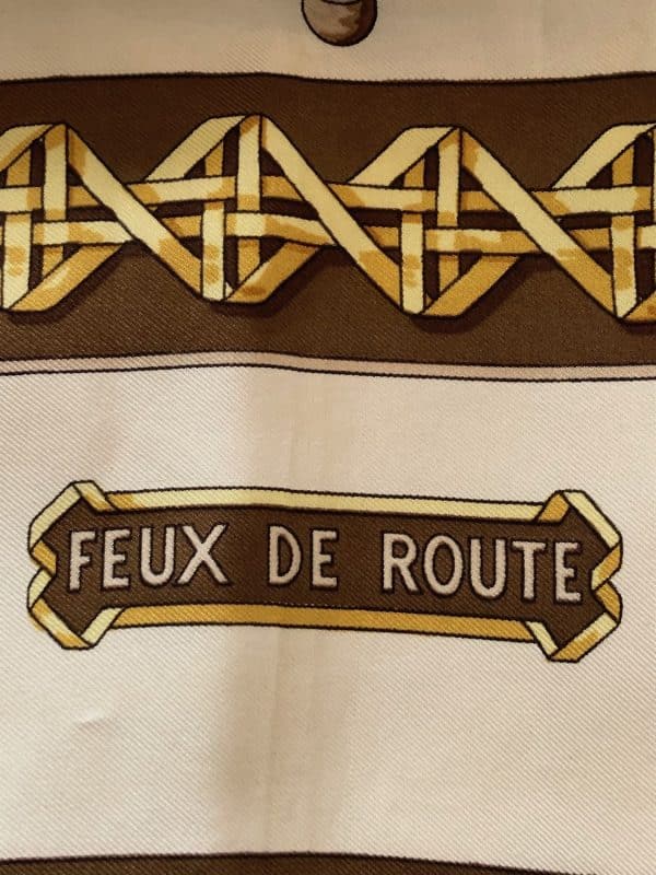 hermÈs silk scarf feux de route rare collector by caty latham 1971 w/box