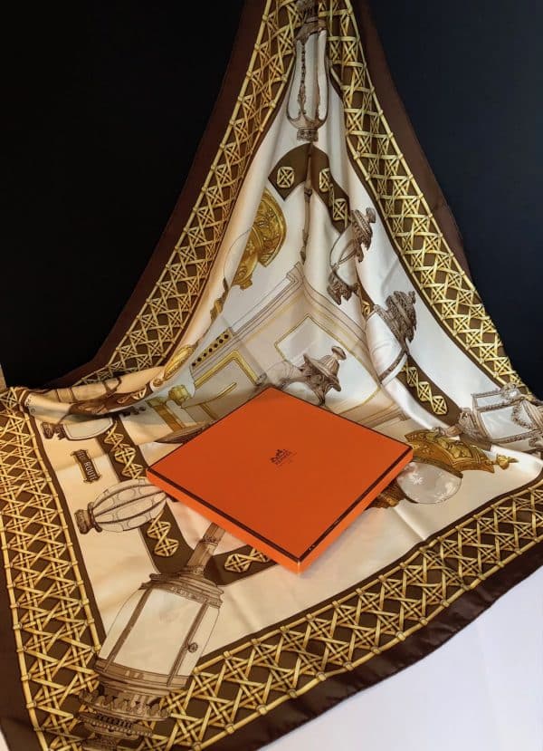 hermÈs silk scarf feux de route rare collector by caty latham 1971 w/box