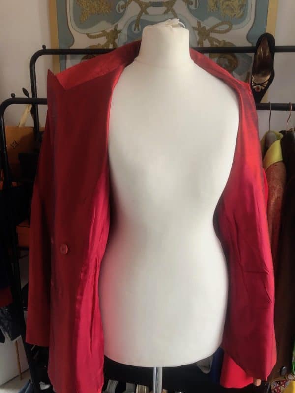 yves saint laurent vintage blazer red double breasted silk circa 1980s