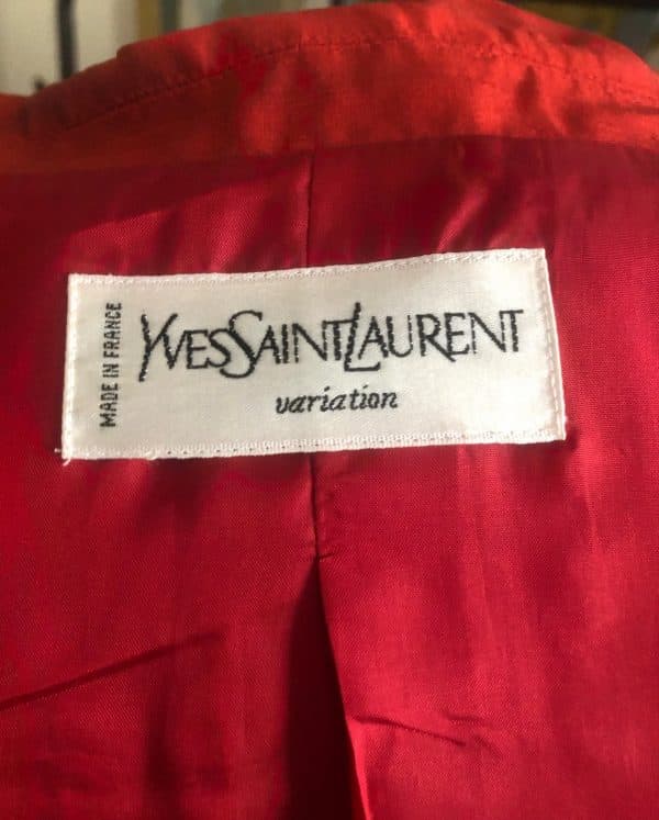 yves saint laurent vintage blazer red double breasted silk circa 1980s