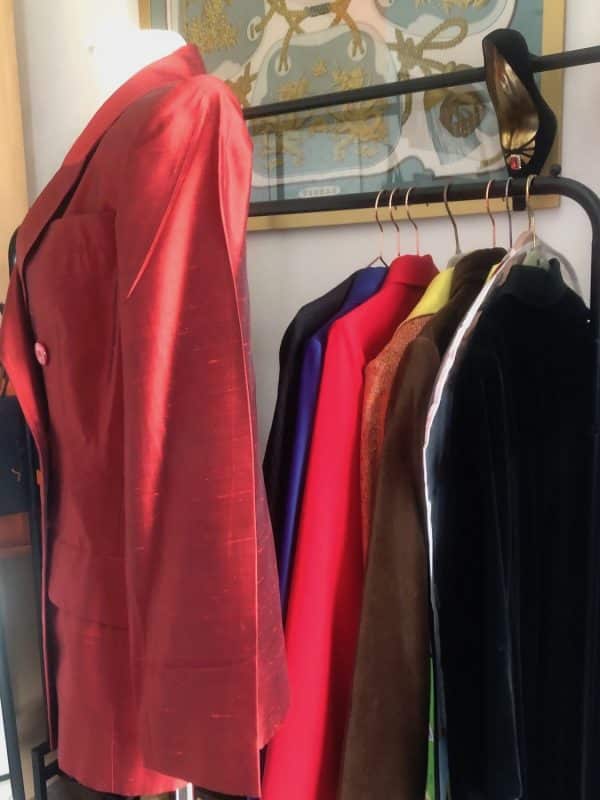 yves saint laurent vintage blazer red double breasted silk circa 1980s