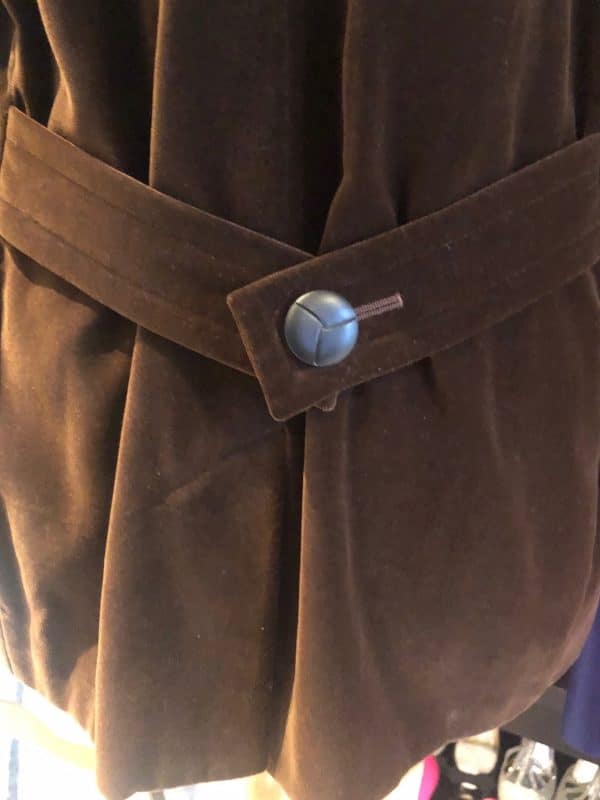 yves saint laurent vintage ysl logo jacket brown velvet single breasted circa 1980s