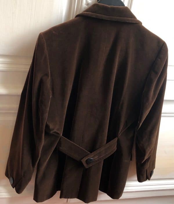 yves saint laurent vintage ysl logo jacket brown velvet single breasted circa 1980s