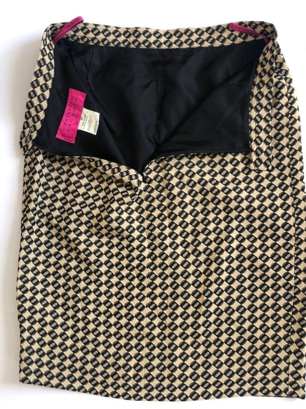 christian lacroix paris vintage geometry fitted skirt 1997