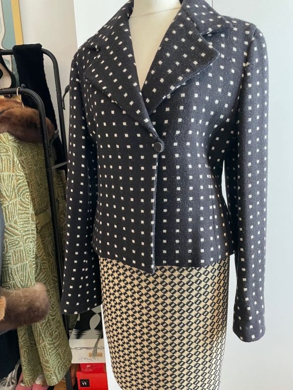 christian lacroix paris vintage geometry fitted skirt 1997