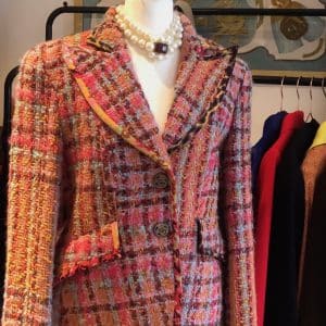 christian lacroix vintage tweed bouclé wool bazar jacket multi c.1990s