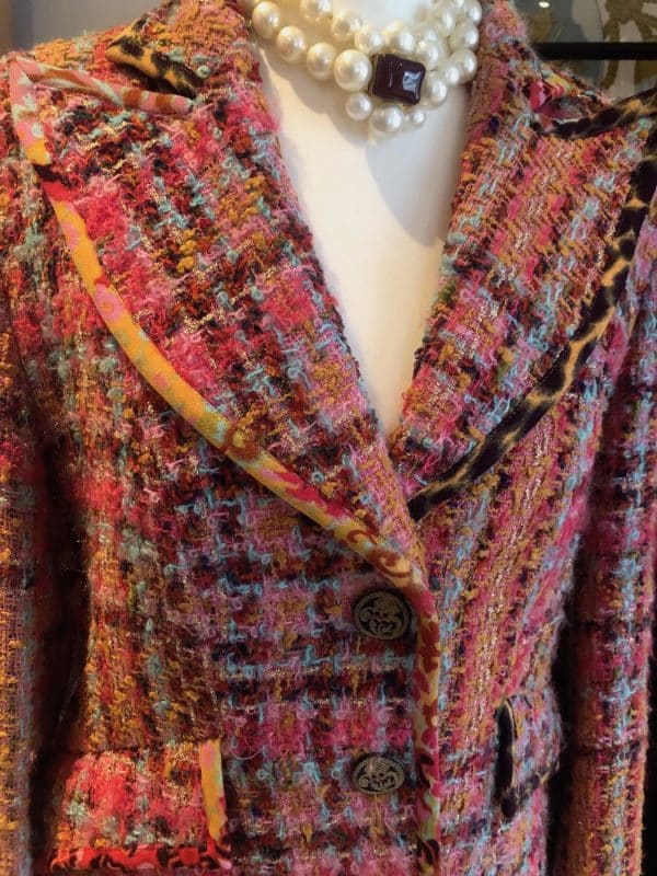 christian lacroix vintage tweed bouclé wool bazar jacket multi c.1990s
