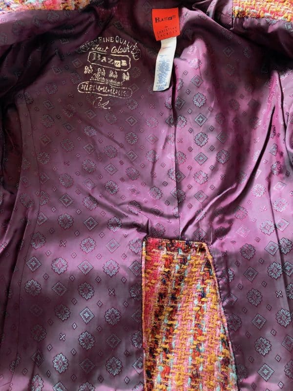 christian lacroix vintage tweed bouclé wool bazar jacket multi c.1990s