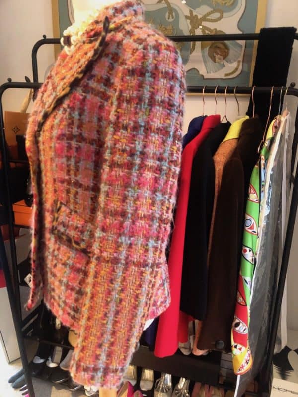 christian lacroix vintage tweed bouclé wool bazar jacket multi c.1990s