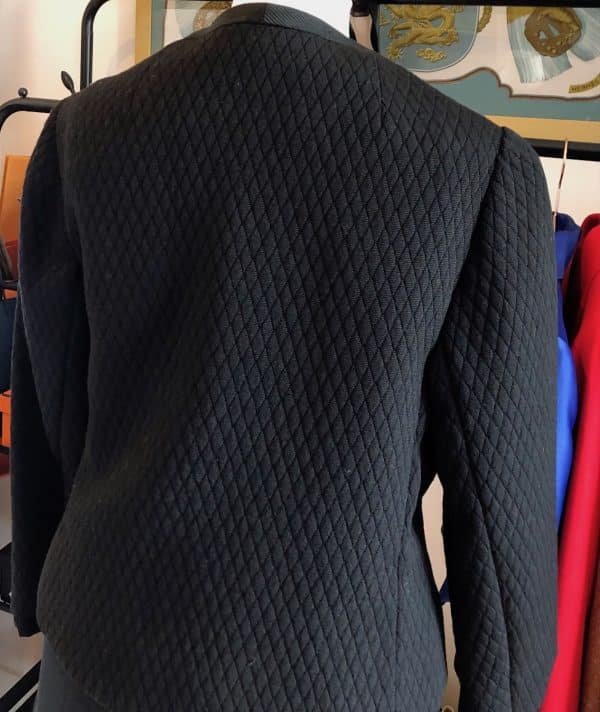 guy laroche vintage black short jacket lozenge diamond shape c.1980s