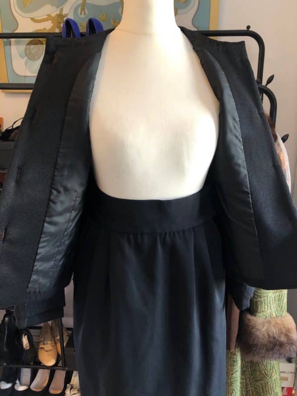 guy laroche vintage black short jacket lozenge diamond shape c.1980s