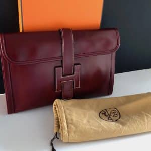hermÈs 1979 jige clutch box leather vintage w/box