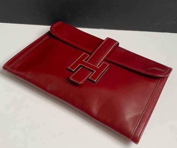 hermÈs 1979 jige clutch box leather vintage w/box