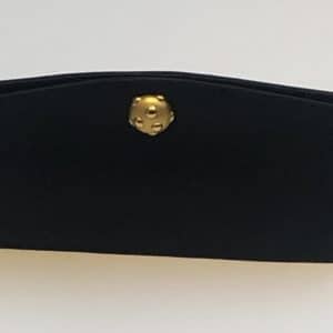 lanvin couture evening clutch black crepe satin amari 18k gold plated spheres c.2000
