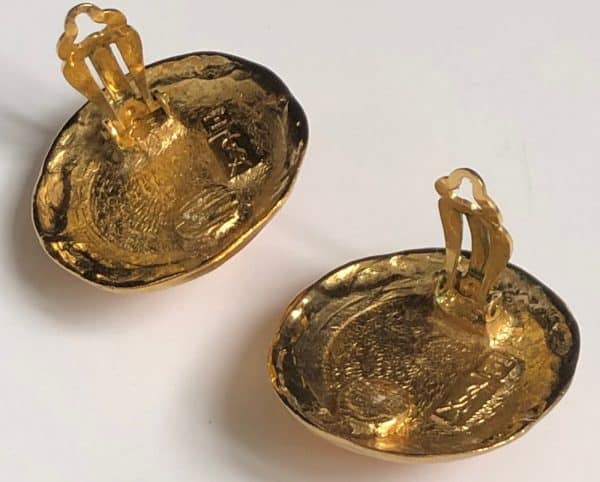 yves saint laurent by goossens vintage ysl citrine cabochons earrings c.1990s