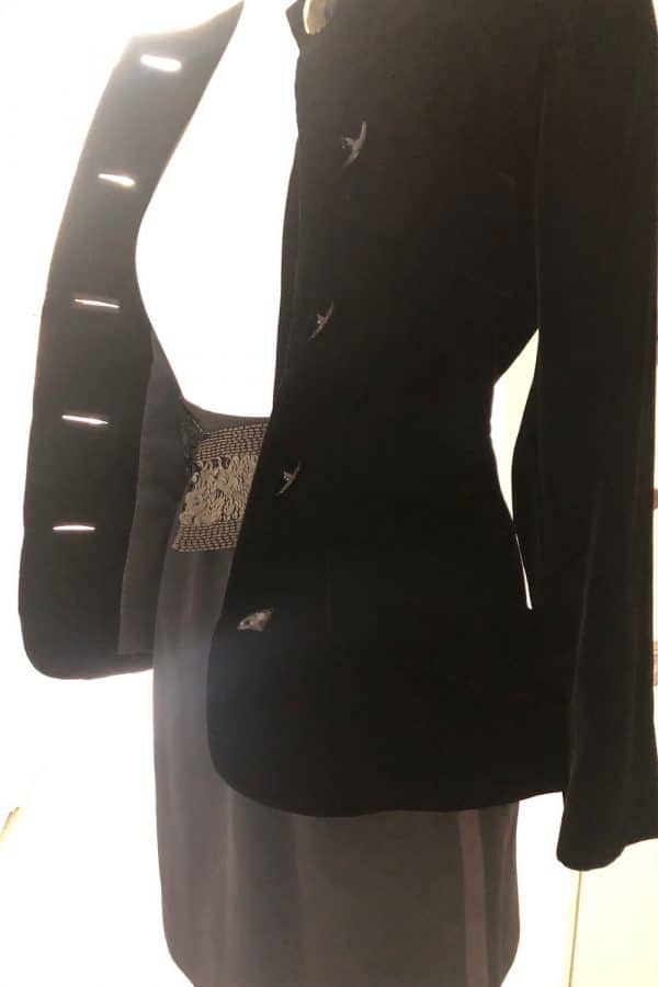 saint laurent rive gauche paris vintage black smoking skirt rare circa 70s 80