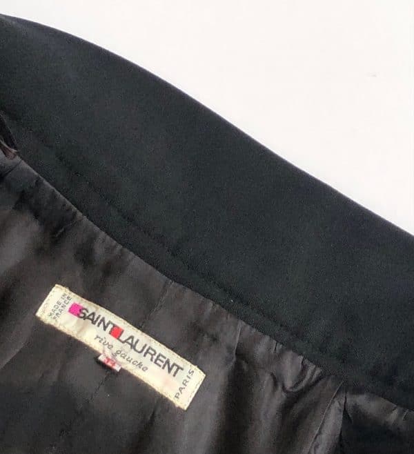 saint laurent rive gauche paris vintage black smoking skirt rare circa 70s 80