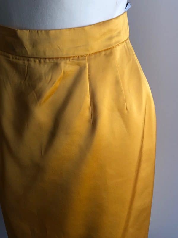yves saint laurent variation vintage gold yellow fitted skirt c.1980s