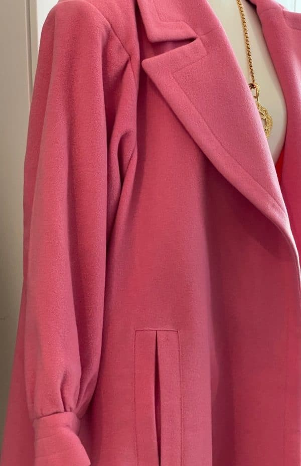 yves saint laurent vintage flare retro swing coat bell cuff sleeves c.1980s