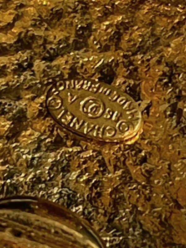 chanel vintage cc logo coco large square earrings gold w/box c.1996