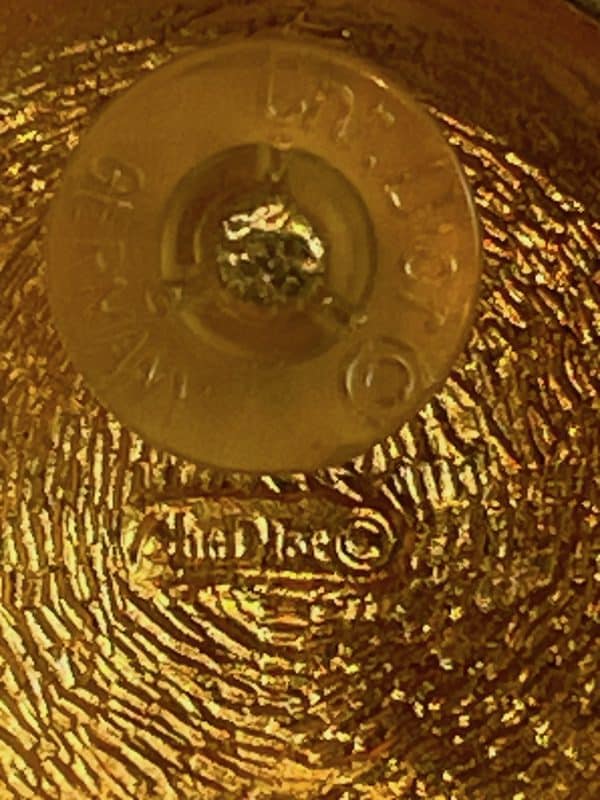 christian dior vintage couture button earrings gold tone black crystal cabochon c.1980s