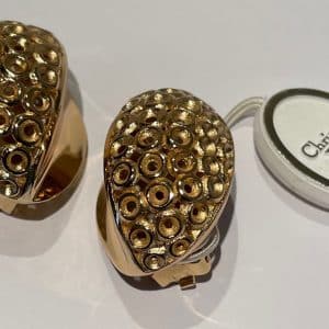 christian dior vintage earrings oval abstract 18k gold plated c.1980