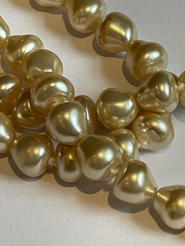 yves saint laurent vintage by goossens couture pearl gardenia necklace & earrings set gold crystal c.1980