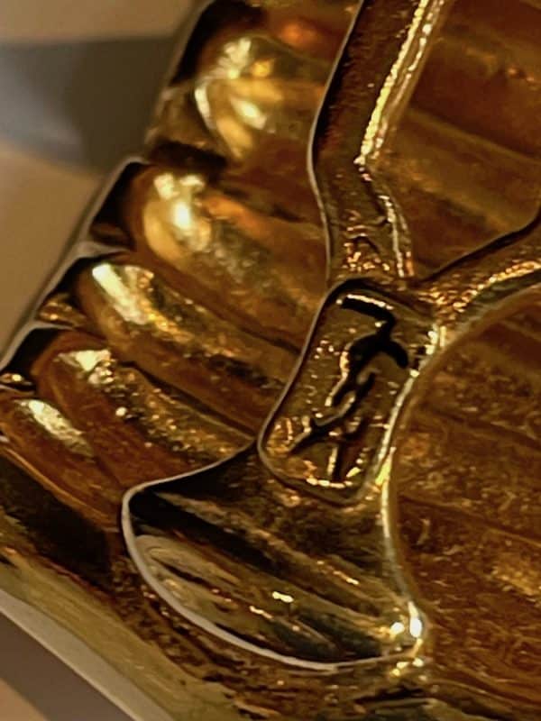 yves saint laurent vintage couture ysl bamboo earrings large curved 18k gold tone c.1980