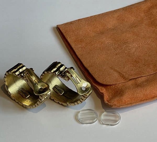 yves saint laurent vintage couture ysl large hoops earrings 18k gold tone c.1980s