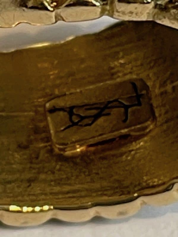 yves saint laurent vintage couture ysl large hoops earrings 18k gold tone c.1980s