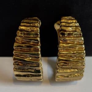 yves saint laurent vintage couture ysl large hoops earrings 18k gold tone c.1980s