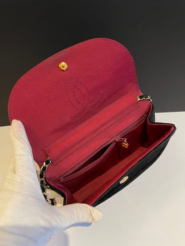 chanel 1980s half moon flap bag vintage cc logo jewel button